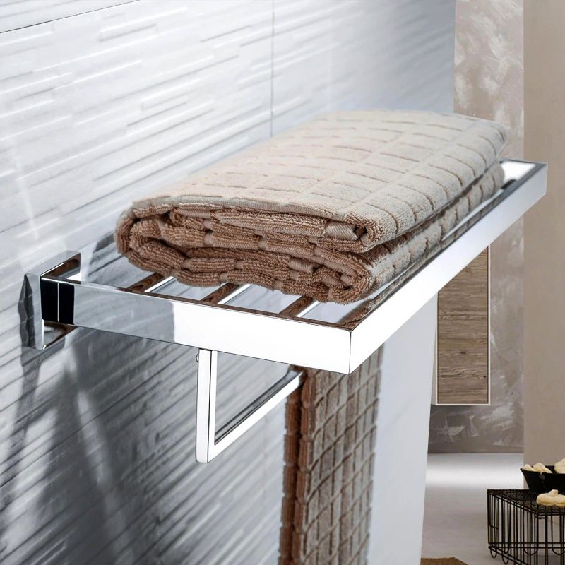 TYKER Hotel Stainless Steel Bathroom Towel Shelf mirror finish - Image 2