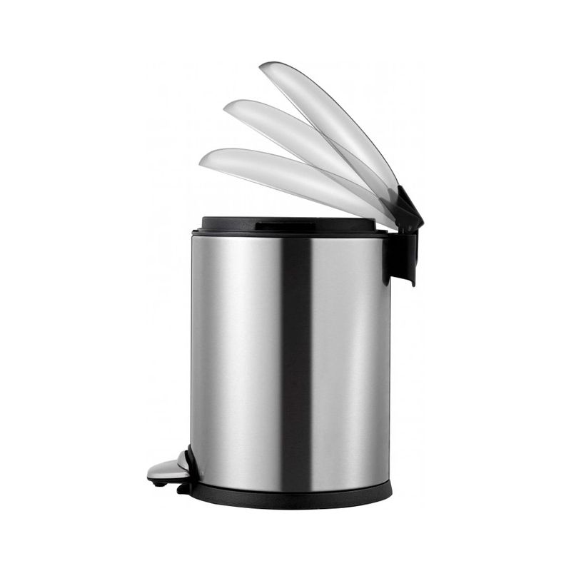 Pedal stainless steel dust bin 5L with Soft close lid, stainless steel - Image 2