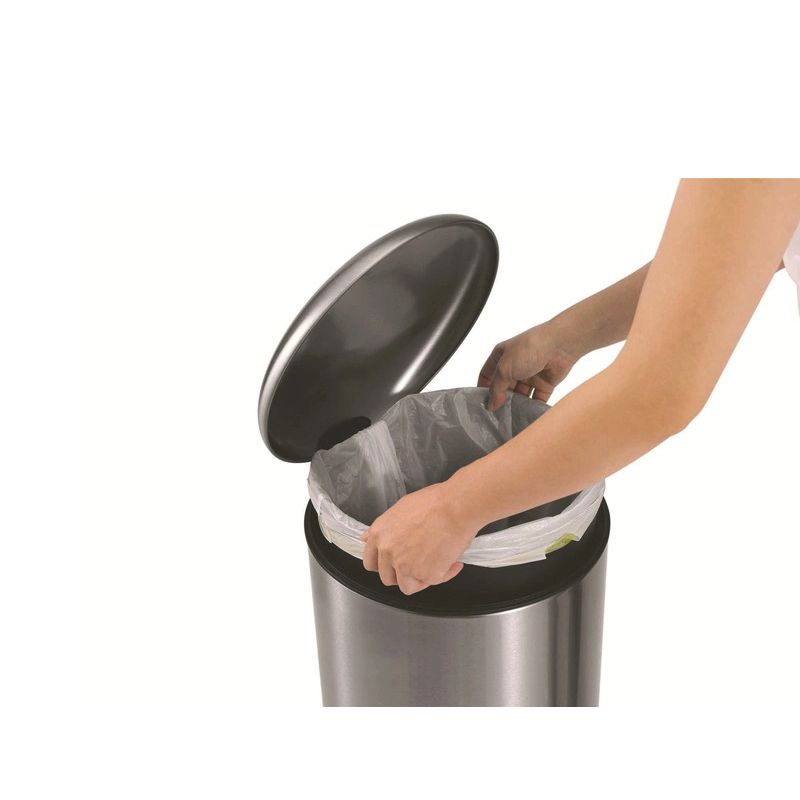 Pedal stainless steel dust bin 5L with Soft close lid, stainless steel - Image 4