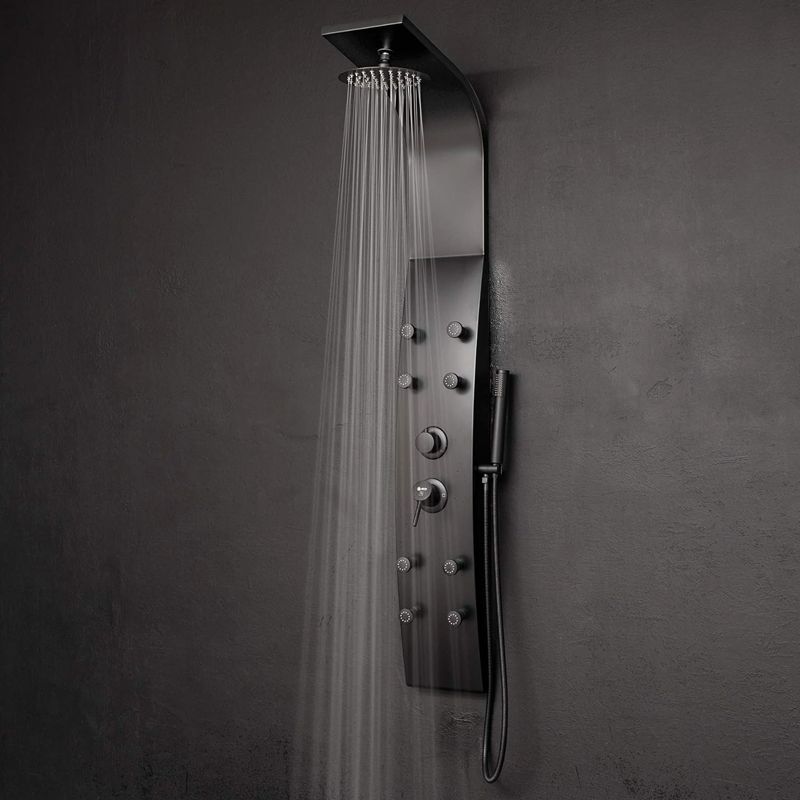 Gravity - Multifunction Stainless Steel Shower Panel System With Adjustable Rainfall Shower Head And Handheld Shower head in matt black - Image 3