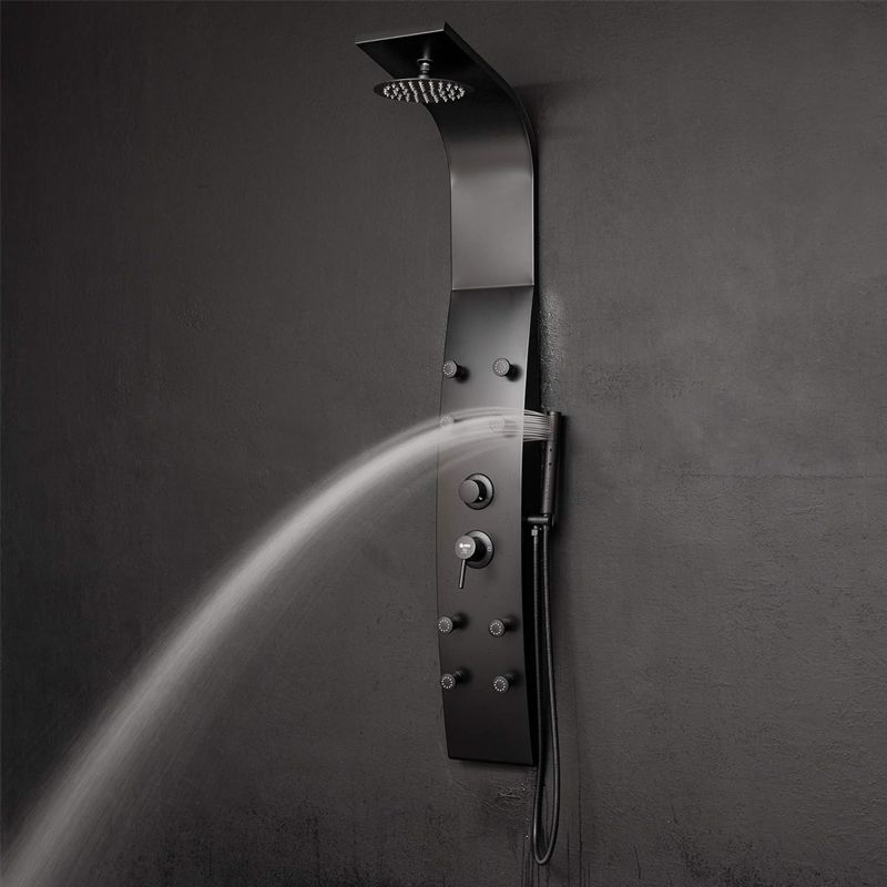 Gravity - Multifunction Stainless Steel Shower Panel System With Adjustable Rainfall Shower Head And Handheld Shower head in matt black - Image 8