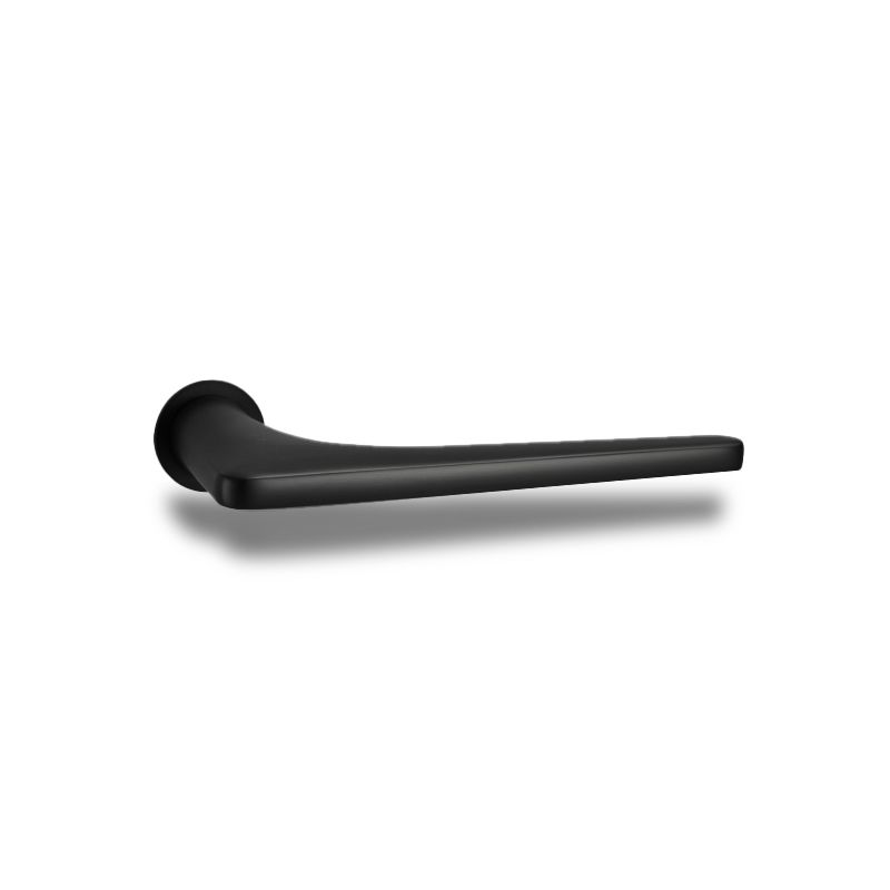 WELDER - Modern Door Handle for Bathroom with simple rosettes, Matt Black - Image 2