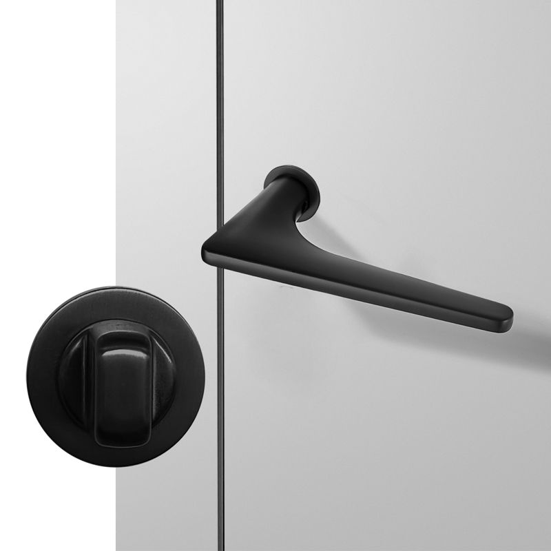 WELDER - Modern Door Handle for Bathroom with simple rosettes, Matt Black - Image 3