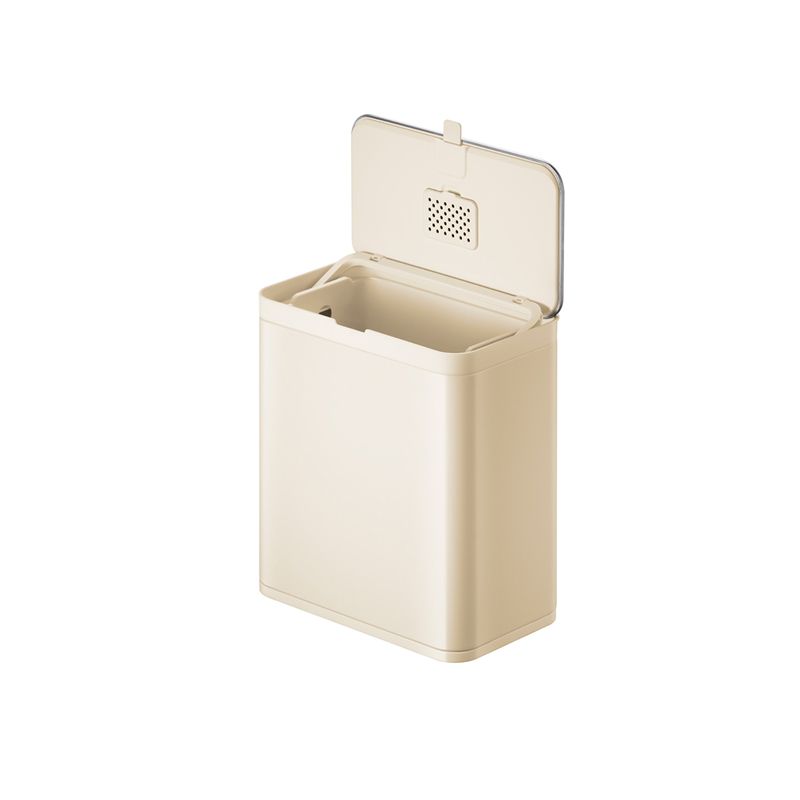 PURO FOOD WASTE CADDY Stainless steel with plastic inner bucket 7L, Beige X Silver - Image 2