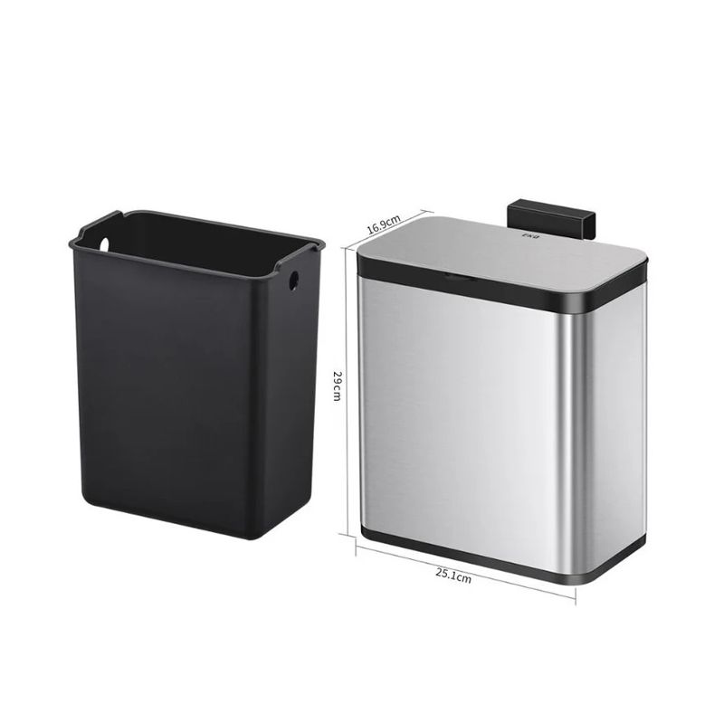PURO FOOD WASTE CADDY Stainless steel with plastic inner bucket 7L, Beige X Silver - Image 9