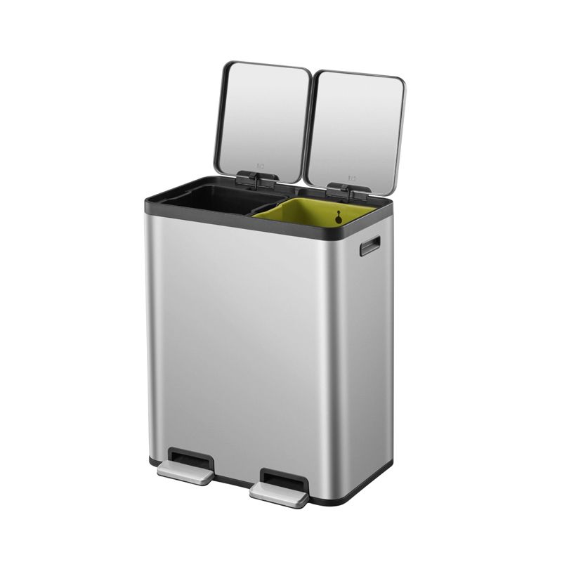 Ecocasa Recycling Pedal Bin 30L+30L Stainless Steel - Image 2