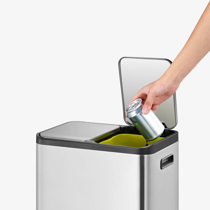 Ecocasa Recycling Pedal Bin 30L+30L Stainless Steel - Image 4