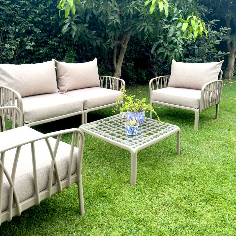 Traverse Set ( Two Seaters Sofa + Two Arm Chairs + Table), Beige X off White - Image 2