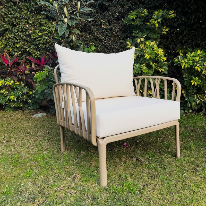 Traverse Set ( Two Seaters Sofa + Two Arm Chairs + Table), Beige X off White - Image 5