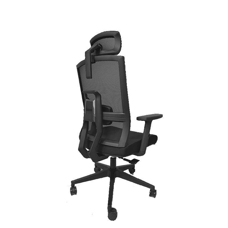 Chair office with adjustable headrest and 2D armrests , Class 3 gas bar, 60mm PU casters, Black - Image 2