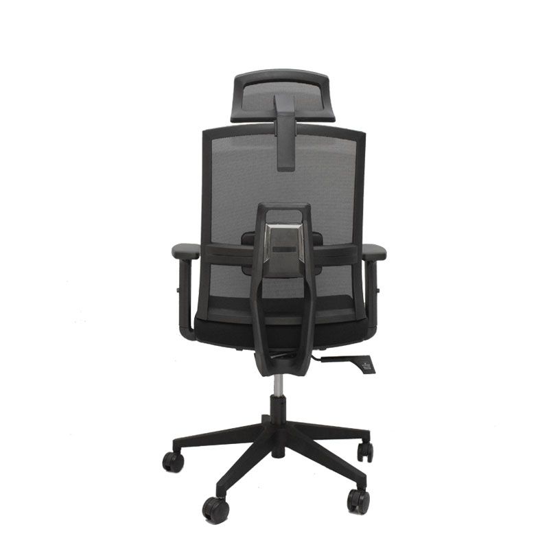 Chair office with adjustable headrest and 2D armrests , Class 3 gas bar, 60mm PU casters, Black - Image 3