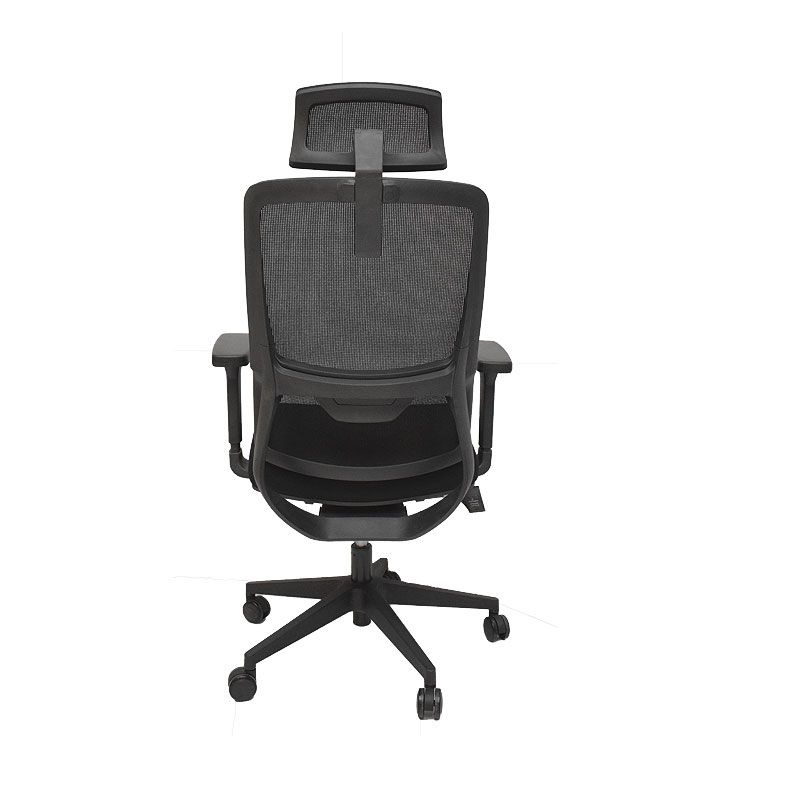 Chair office with 2D adjustment headrest and 3D armrests , Class 3 gas bar, 60mm PU casters, Black - Image 3