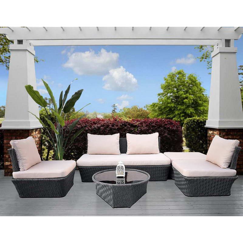 Outdoor Kente Sofa Set, Dark Grey X Beige - Image 2