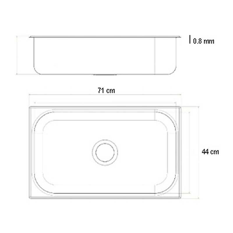 Stainless Steel Kitchen Sink With Drains Kit 71X44 Cm - Image 2