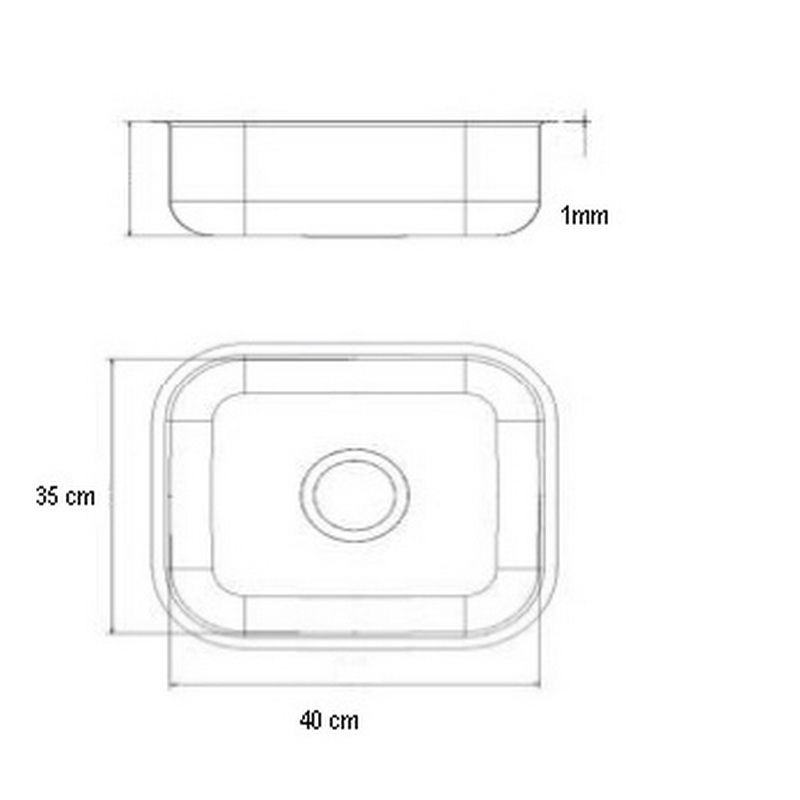 Stainless Steel Kitchen Sink With Drains Kit 40X35 Cm - Image 2