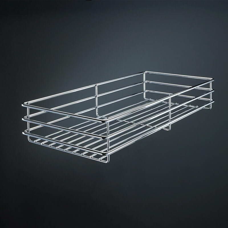 Magic Corner Set For 90/100 Cm Cabinet Widths, Swing Out Left, Metal Basket Chrome - Image 2