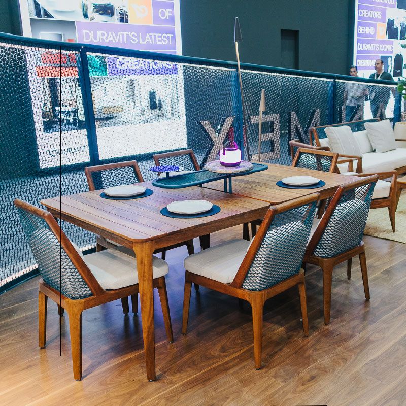 Haven Iroko Dining Table x Aluminum Mesh 180 cm - Image 3