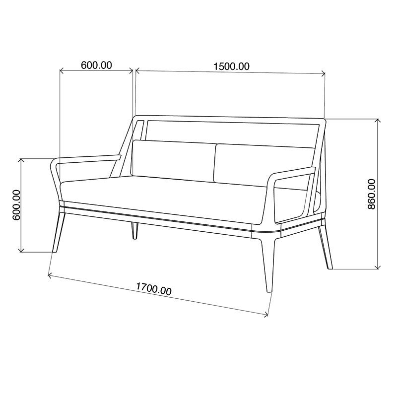 Haven Iroko Sofa*Aluminum Mesh - Image 3