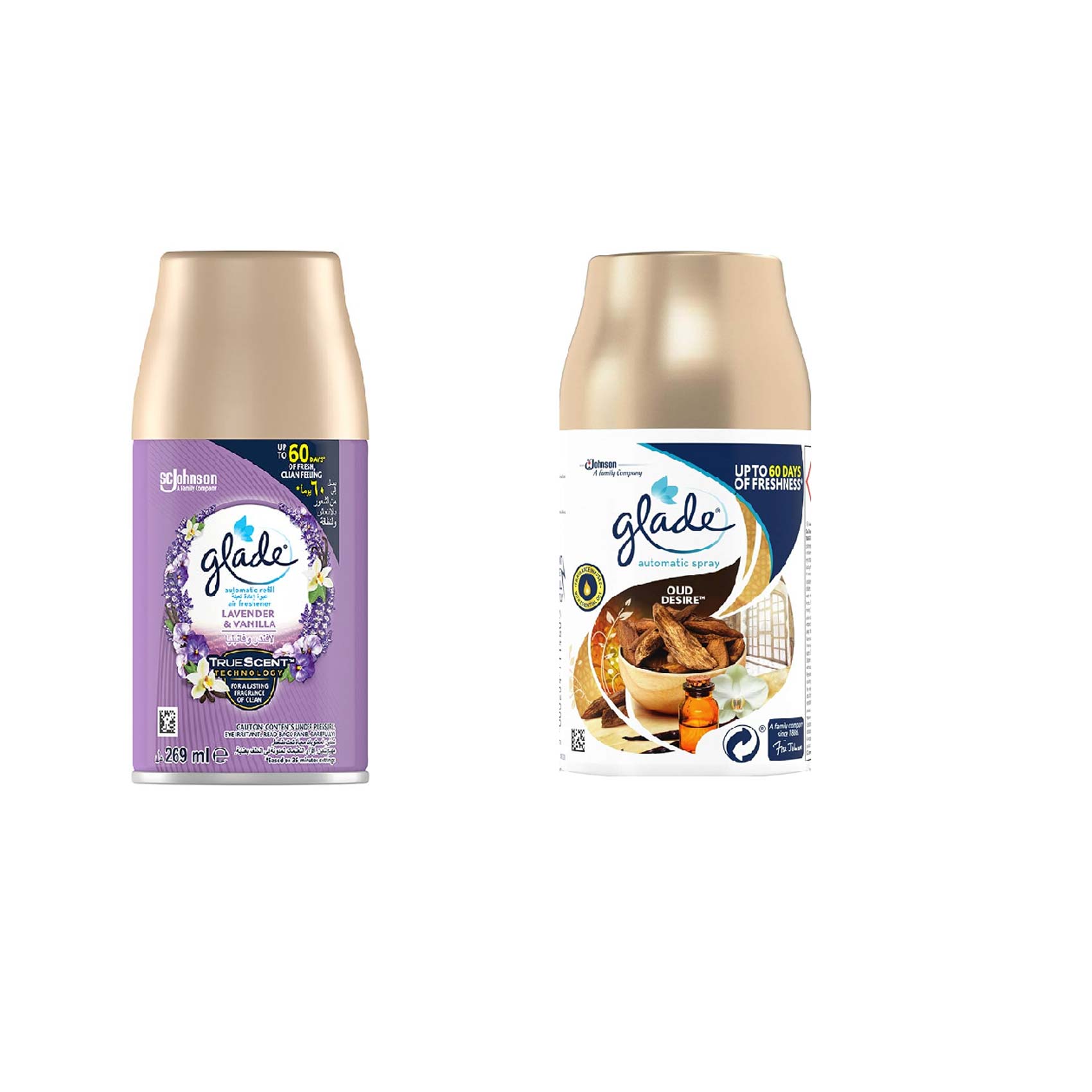 Glade Oud Desire Auto Refill - 2 Pieces + Lavender Auto Refill - 269ml
